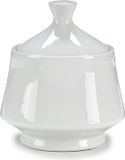 Vessia Suikerpot met deksel - wit - 400 ml - porselein - 10 x 10 x 11 cm