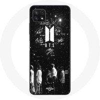 Maniacase Etui voor Samsung Galaxy A22 5G BTS handtekening leden Rm Jin Jimin V Suga Jungkook J-hope