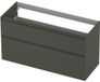 INK - Onderkast 2 Laden Greeploos Gelakt 45gr A-symmetrisch - 1200x450x650 Mm - Mat Beton Groen
