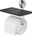 Geesa Opal toiletrolhouder met planchet, RVS geborsteld