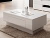 TOMASSON Table basse rectangulaire 110 cm blanc/blanc brillant