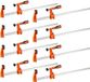 VEVOR Schroefklemmen, 8 Stuks, 60,96 cm Openingsbreedte, F-Klemmen, 272 kg Klemkracht met Kunststof Kussen en Zelfvergrendelingsmechanisme, Gietijzer en Koolstofstaal, voor Hout- en Metaalbewerking