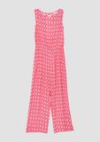s.Oliver Kinderen Jurk Roze Gestipt Viscose Lange Mouw Ronde Hals