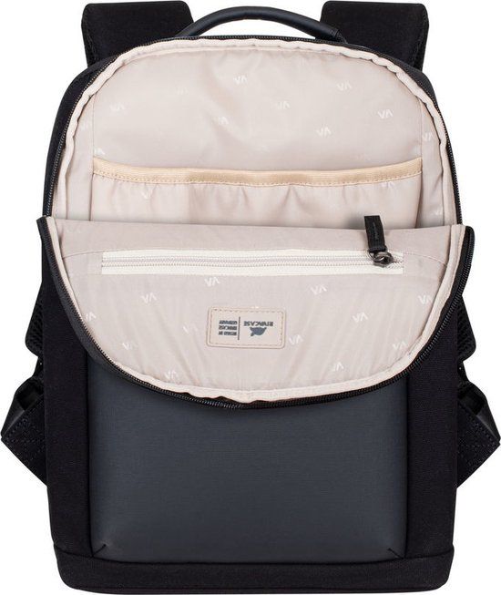RIVACASE 8521 black canvas urban backpack