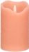 Stern Fabrik bougie LED/bougie tronc - rose - D7,5 x H12,5 cm - minuteur - flamme 3D