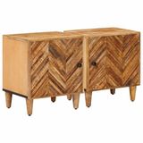 vidaXL Nachtkastje Bruin 40 x 33,5 x 46 cm Massief Mango Hout