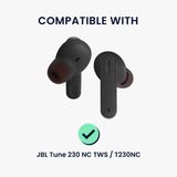kwmobile 6x cover voor in-ear oortjes geschikt voor JBL Tune 230 NC TWS / T230NC - Vervangende oordopjes van siliconen in zwart - 3 maten