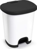 PlasticForte Pedaalemmer - wit/zwart - 18 liter