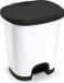 PlasticForte Pedaalemmer - wit/zwart - 18 liter
