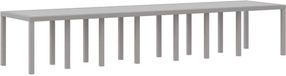 vidaXL Tuintafel, lichtgrijs, 400 x 100 x 73 cm, polyrotan