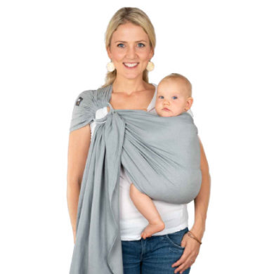 Hoppediz Ring-Sling Draagdoek Ultralight Hamburg Graphit - Grijs