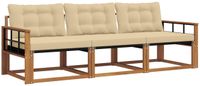 vidaXL - Buiten - bank - set - 3 - st - Natuurlijk - en - Beige