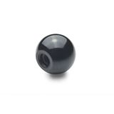 Ganter Normelemente Kogelknoppen - DIN 319-KU-35-M10-C | schroefdraad M10 | kunststof duroplast | 10 stuks