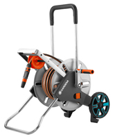 Gardena 18547-20 AquaRoll Slangenwagen M Easy Metal - 25m Slang - Zwart/RVS