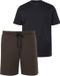 JP 1880 - Heren - Pyjama loungewear korte tweedelige set tot 8XL - Zwart - Maat XXL