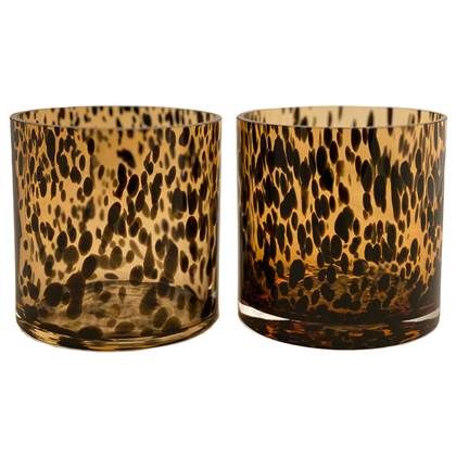 Vase the World Celtic Cheetah Vaas - 2 st. - Bruin - Glas