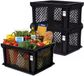 Bellatio Design opbergbox - 5x - opbergkrat - zwart - 40 x 30 x 22 cm - kunststof
