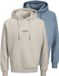 JACK&JONES - JJESOHO SWEAT HOOD 2PK MP - Heren - Sweaters - Blauw - L