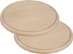 Merkloos Serveer plank - Set van 2x stuks - D25 cm - hout - rond - ham plankje - broodplank - Ontbijtplank