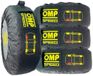 OMP Tyre Cover Set Speed (4 Stuks) - Universeel, Polyester, Zilverkleurig/Zwart