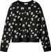 NAME IT NKFOLINE LS KNIT BF Fille Pull Noir Imprimé Panthère Polyester Manches Longues Col Rond Coupe Droite Taille 146/152