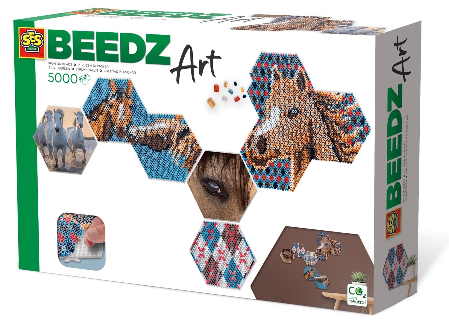 SES Creative Beedz Art - Hex tiles Paarden