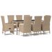 vidaXL 9-delige Tuinset met Kussens, Poly Rattan, Beige