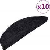 vidaXL Trapmatten 10 stuks 56x17x3 cm Zwart Halfrond