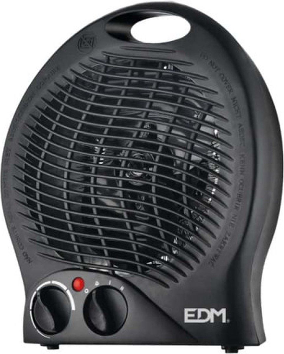 EDM Elektrische VentilatorKachel - 1000-2000W - Zwart