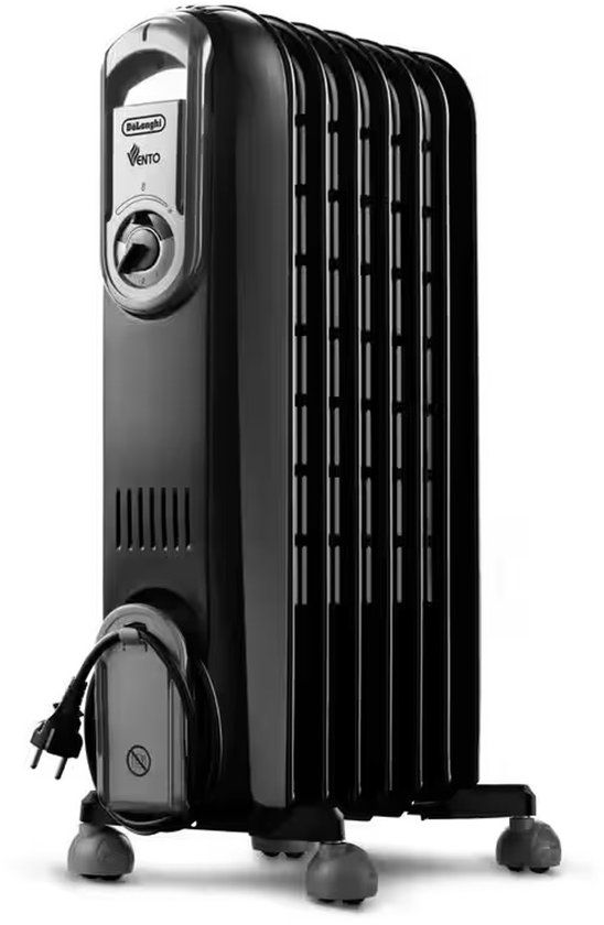 De'Longhi Vento V550715.BG Elektrische olieradiator, 1500W, Zwart
