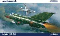 Eduard Modelbouwpakket Militaire voertuigen - 84202 Mikoyan-Gurevich MiG-21PFM Fishbed - Weekend Editie - Straaljager Plastic - 1:48 - Modelbouw