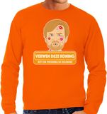 Bellatio Decorations Koningsdag sweater - verwen deze koning - Willem - heren - oranje S
