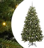 vidaXL Kunstkerstboom 240 cm 300 LED's Warmwit PVC en Staal Groen