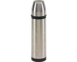 Bellatio Design RVS thermosfles - 500 ml - Zilver/Zwart
