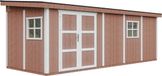 Timbela M941-REDWOOD RED - LP SmartSide Tuinhuis op houtbasis - 14,3 m² - 648x248xH231 cm - met vloer en verf