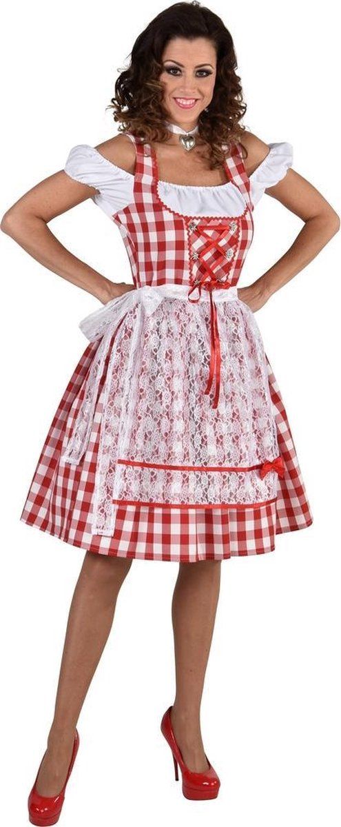 Magic by freddy Bertha Bierstube Oktoberfest Vrouw Kostuum - Rood - Polyester - Maat: One Size