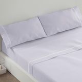 Burrito Blanco Beddengoedset, katoenmix, voor eenpersoonsbed met 105 cm breedte, 3-delig, grijs 241