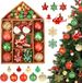 Unyqoos® Set van 70 stuks kerstdecoraties in rood