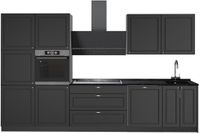 Vicco Complete keukeneenheid Fame-Line, Anthrazit-Gold Landhaus/Antraciet, 340 cm, WB Antraciet