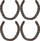 Sans marque Fer à cheval décoratif en métal - Lot de 4 pièces - 13 cm