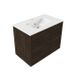 Saniclass Badkamermeubelset - 80x45x62cm - Vygo keramische wastafel wit - 1 wasbak - 1 kraangat - 2 lades - mat eiken charcoal