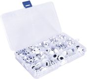 Rayher hobby materialen Rayher Knutsel/hobby wiebel oogjes - 1500x stuks - sorteer box - bewegend - 4-15 mm