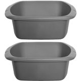Whitefurze Bassin de lavage - 2 pièces - 9 litres - gris - 38 x 32 x 13 cm