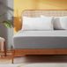 SONIVE Hoeslaken 90 x 200 cm, ademend laken geborsteld jersey polyester, 30 cm diepe zak, lichtgrijs