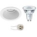 Philips GU10 Inbouwspot Set - Mat Wit - Inbouw Rond - Verdiept - CorePro 827 36D - Pragmi Minko Pro - 4.6W - Warm Wit 2700K - Ø90mm