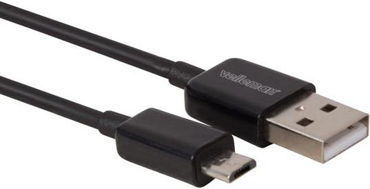 Velleman Micro-USB naar USB A 2.0 kabel 2m zwart