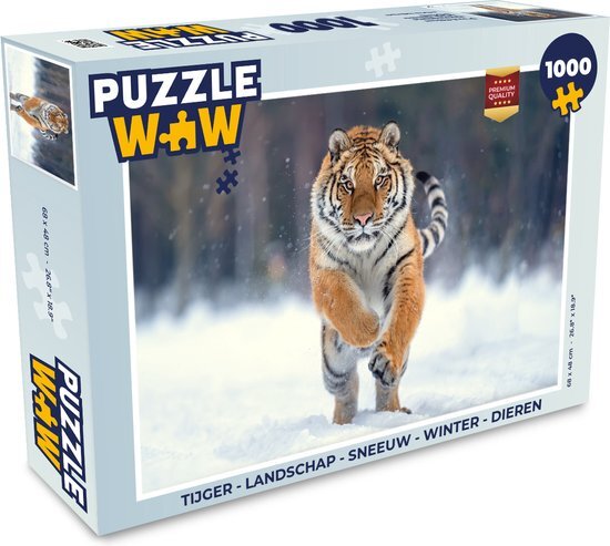 MuchoWow Puzzel Tijger - Landschap - Sneeuw - Winter - Dieren - Legpuzzel - Puzzel 1000 stukjes volwassenen - Sinterklaas cadeautjes - Sinterklaas voor grote kinderen