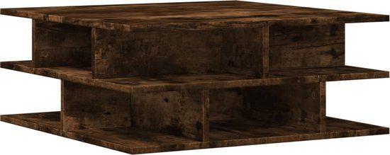 vidaXL Salontafel 70x70x29 cm bewerkt hout gerookt eikenkleurig