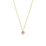 Lucardi Dames Stalen goldplated ketting vintage roze hart
