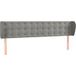 Tête De Lit Headboard with Ears Gris Clair 163x23x78/88 Cm Velours